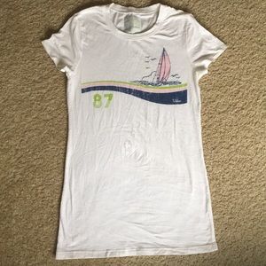 White Tildon graphic sailboat t shirt